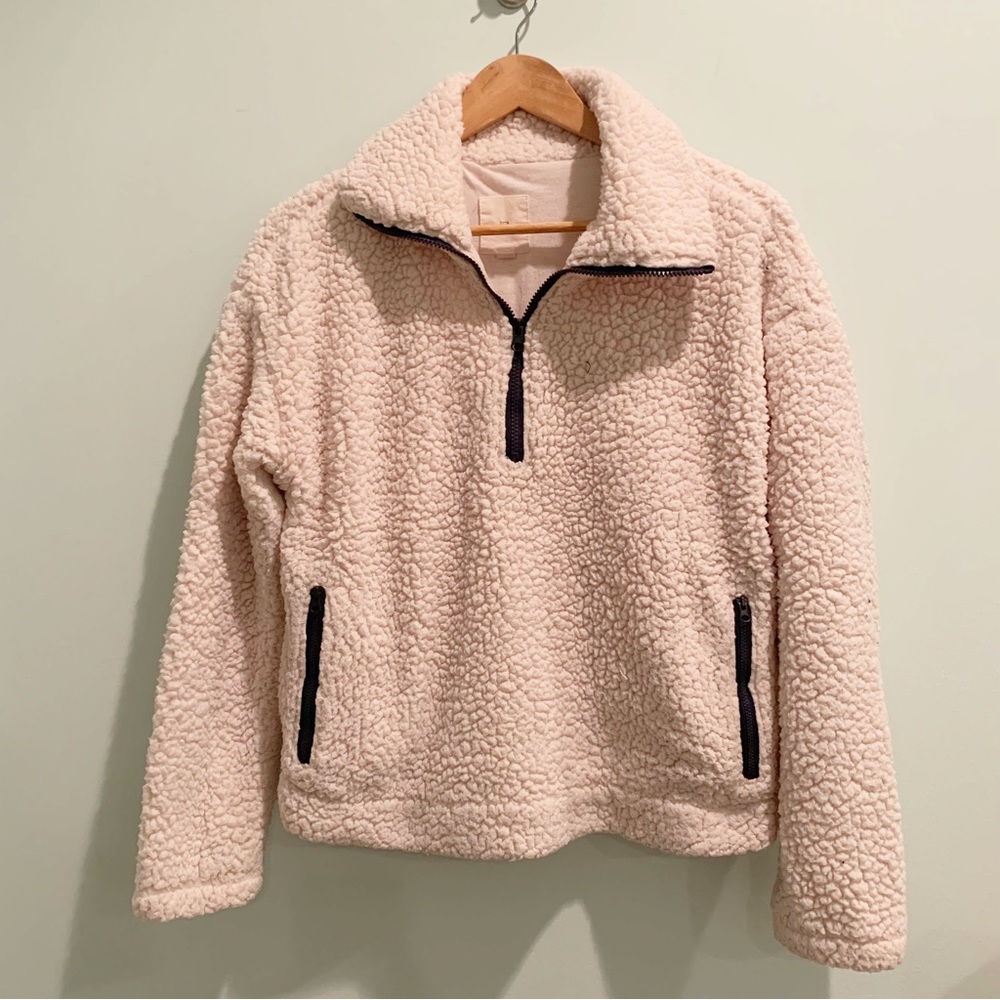 🏷️ Thread + Supply 1/4 Zip Cozy Teddy Bear Sherpa Pullover Small S